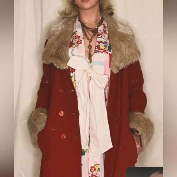 Vintage 60s Faux Fur Trim Coat - Picture 9 of 9